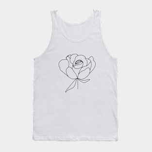 Linear rose flowers and leaves. Tank Top